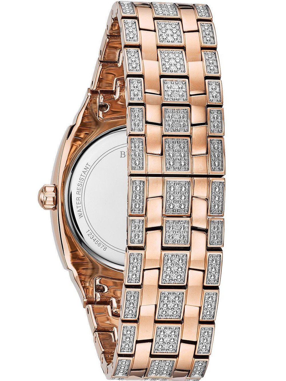 Bulova 98B324 นาฬิกาผู้ชาย Crystal Pave Quartz Men's Watch