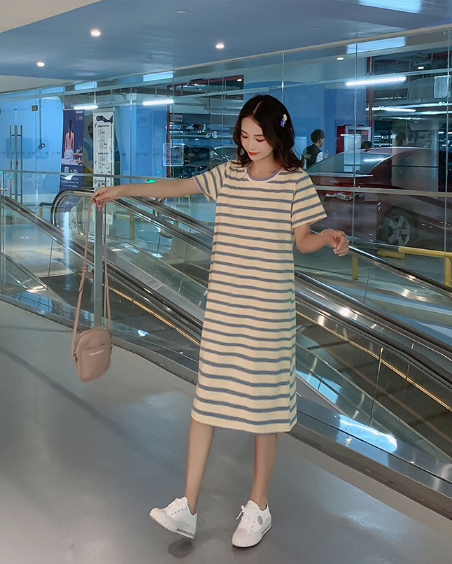 ชุดคลุมท้องแฟชั่นน่ารัก ผ้ายืดนิ่ม ไม่ร้อน ลายและสี สวยค่ะ M L XL XXL