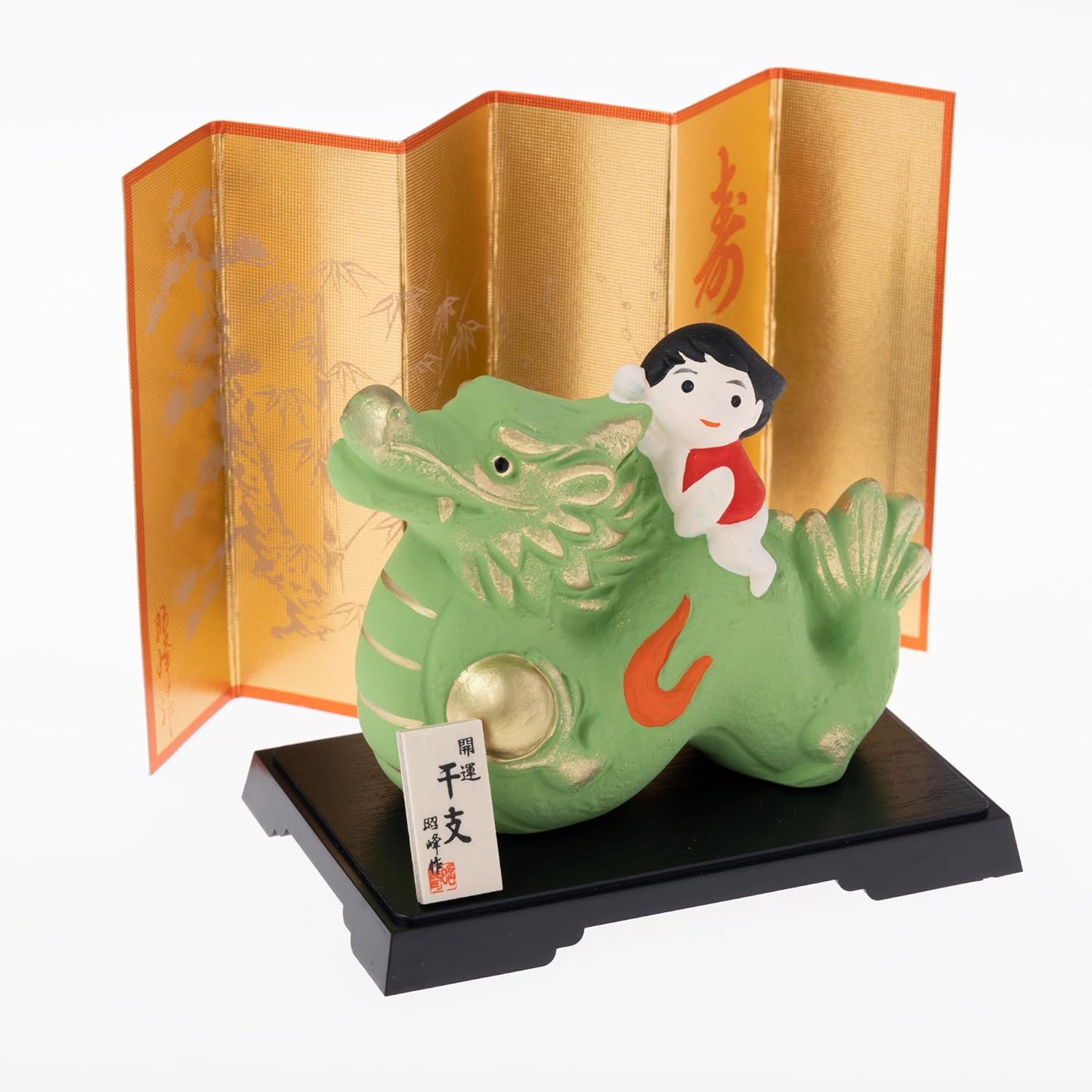 [PRE-ORDER] มังกรเขียว เด็กชายขี่มังกร (M) ฮวงจุ้ยโต๊ะทำงาน เสริมโชคลาภ ปีมังกร นำเข้าจากญี่ปุ่น Dragon Zodiac 2024