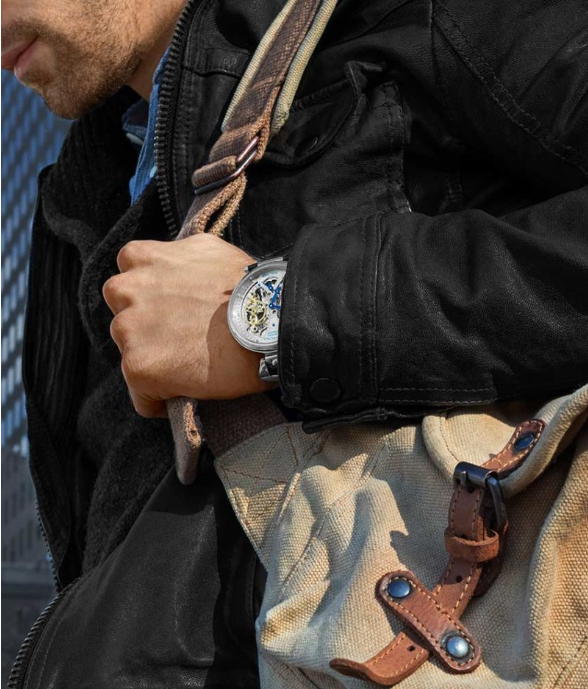 Stuhrling Original 3920.1 นาฬิกาผู้ชาย Emperor’s Grand DT Automatic Skeleton Men's Watch