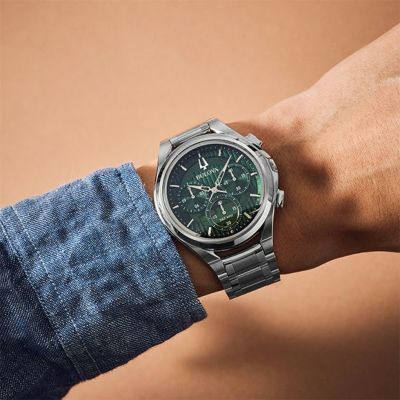 Bulova 96A297 นาฬิาผู้ชาย Curv Precision 262 kHz Quartz Chronograph Men's Watch