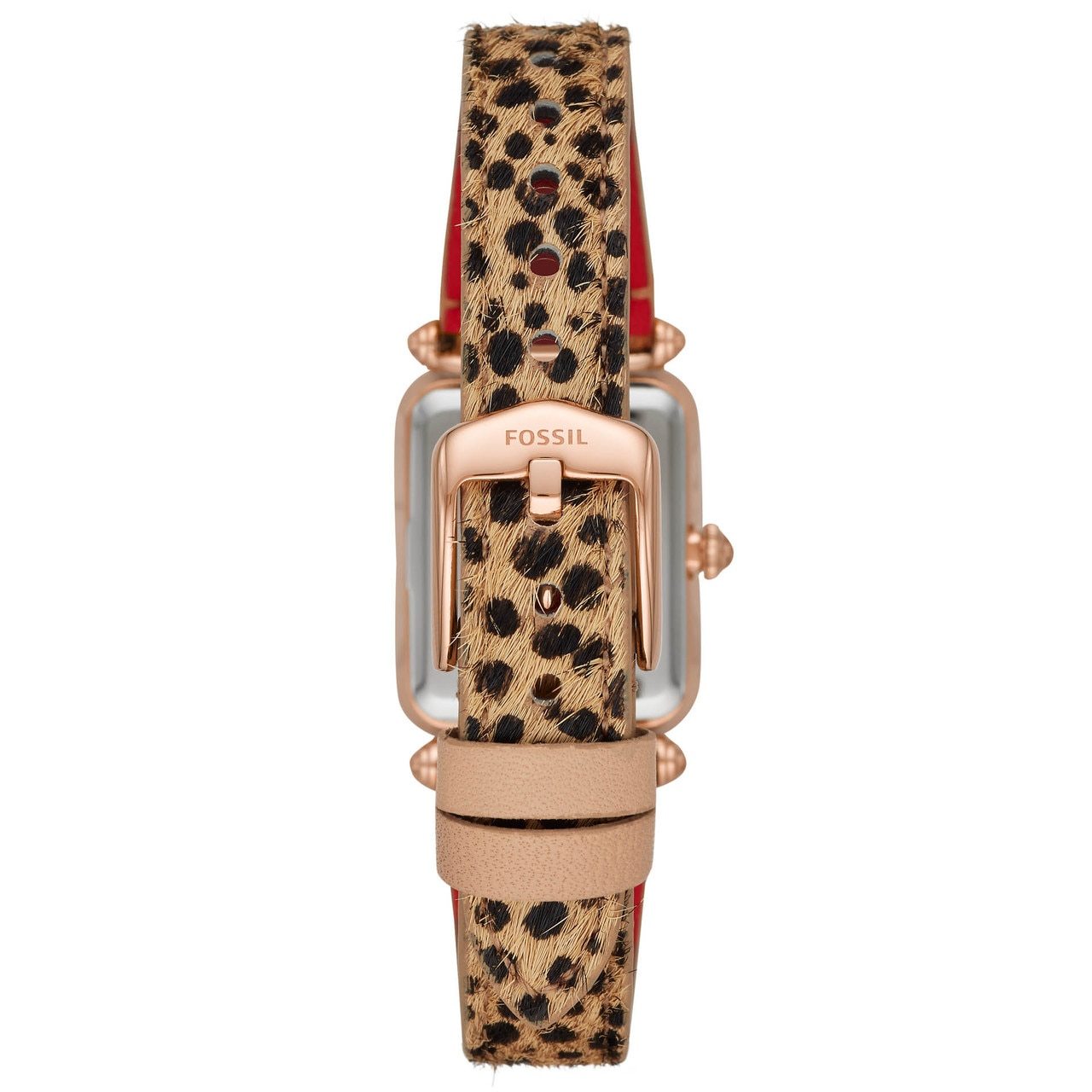 Fossil ES4684 นาฬิกาผู้หญิง Lyric Three-Hand Faux Cheetah Hair Leather Quartz Women's Watch