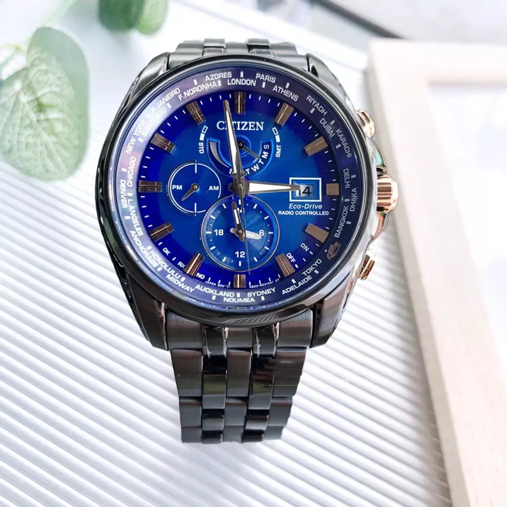 Citizen AT9126-82L นาฬิกาผู้ชาย Eco-Drive World Time Perpetual Alarm GMT Taiwan Limited Edition Men's Watch