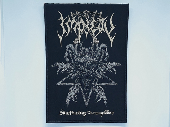 IMPIETY 'Skullfucking Armageddon' Woven Patch อาร์มแบบทอ
