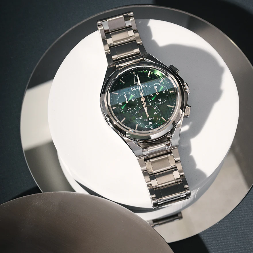 Bulova 96A297 นาฬิาผู้ชาย Curv Precision 262 kHz Quartz Chronograph Men's Watch