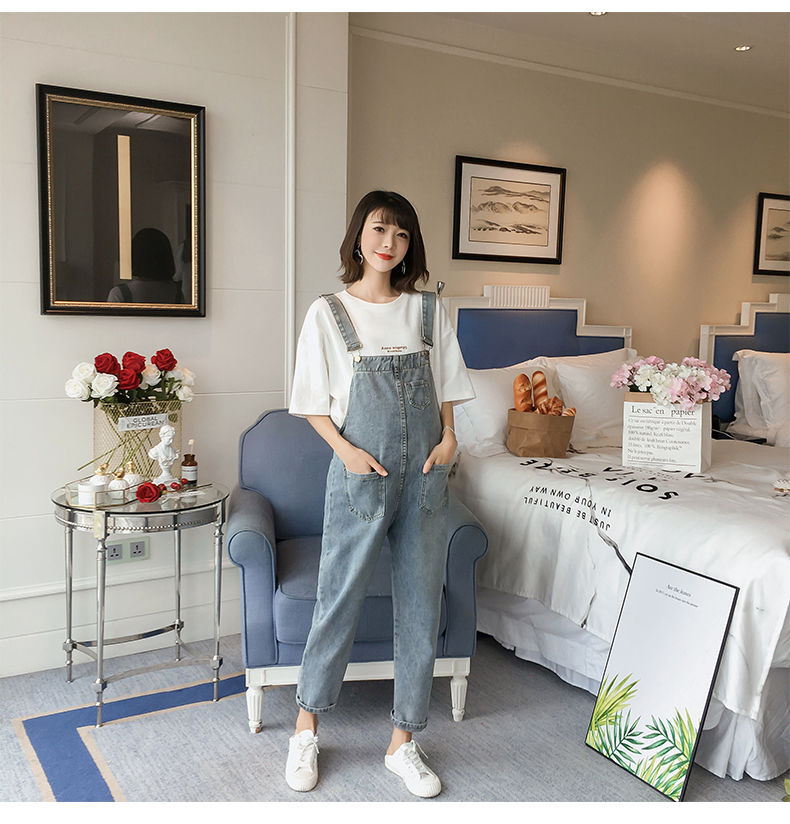 เอี๊ยมกางเกงคลุมท้อง แบบน่ารัก ผ้านิ่ม ทรงดี ปรับขนาดได้อิสระ อกฟรี ยาวฟรี S M L XL XXL