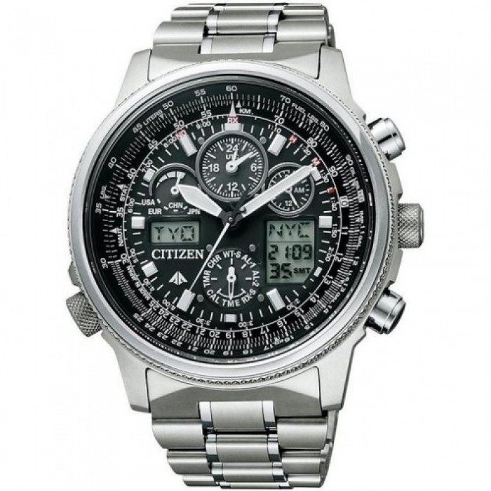 Citizen PMV65-2271 นาฬิกาผู้ชาย Eco-Drive Promaster Sky Radio Controlled Chronograph Made In Japan Men's Watch