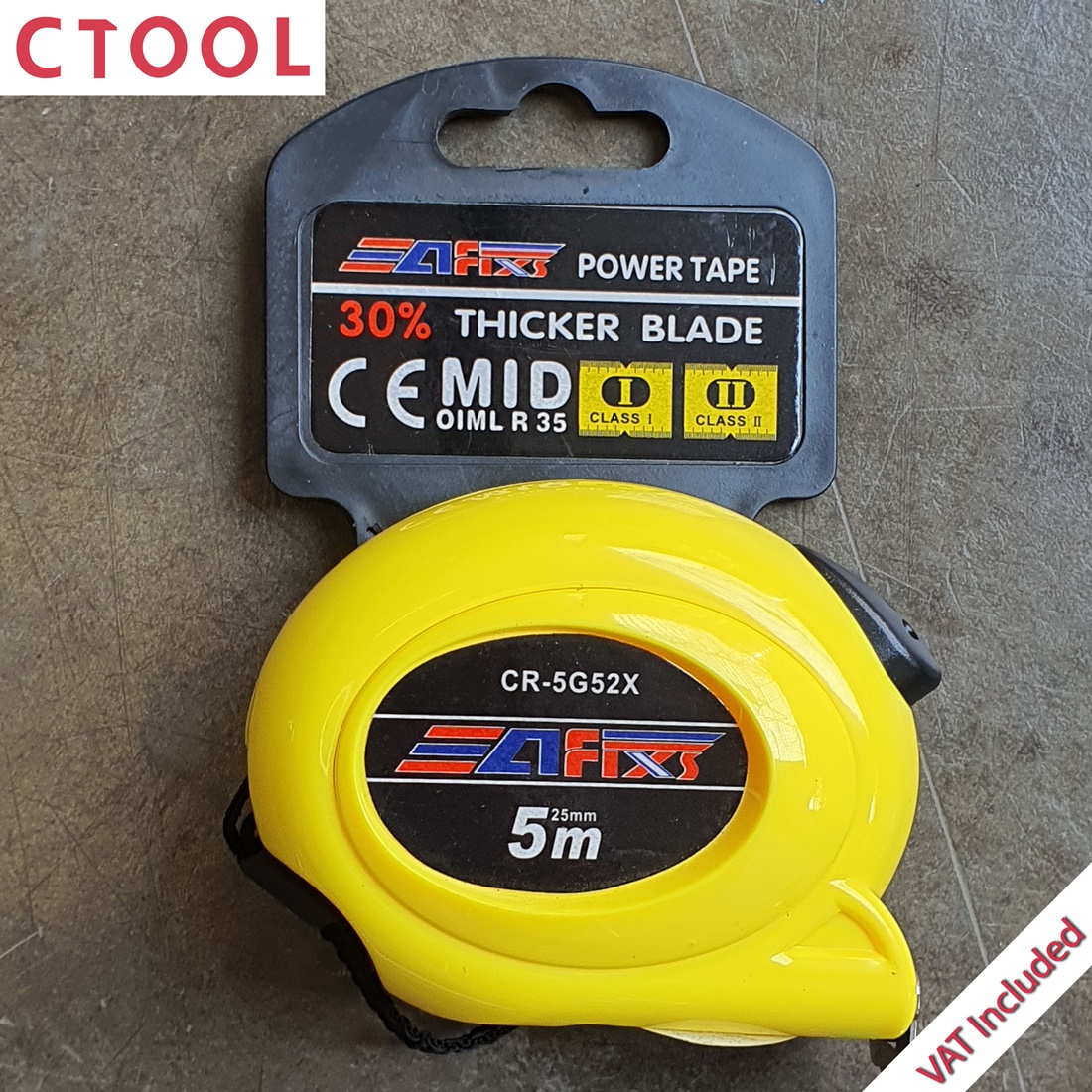 (สินค้าหมด) ตลับเมตร Afixs Autolock 5 เมตร ของแท้ - Authentic Measure Tape - ซีทูล Ctoolhardware
