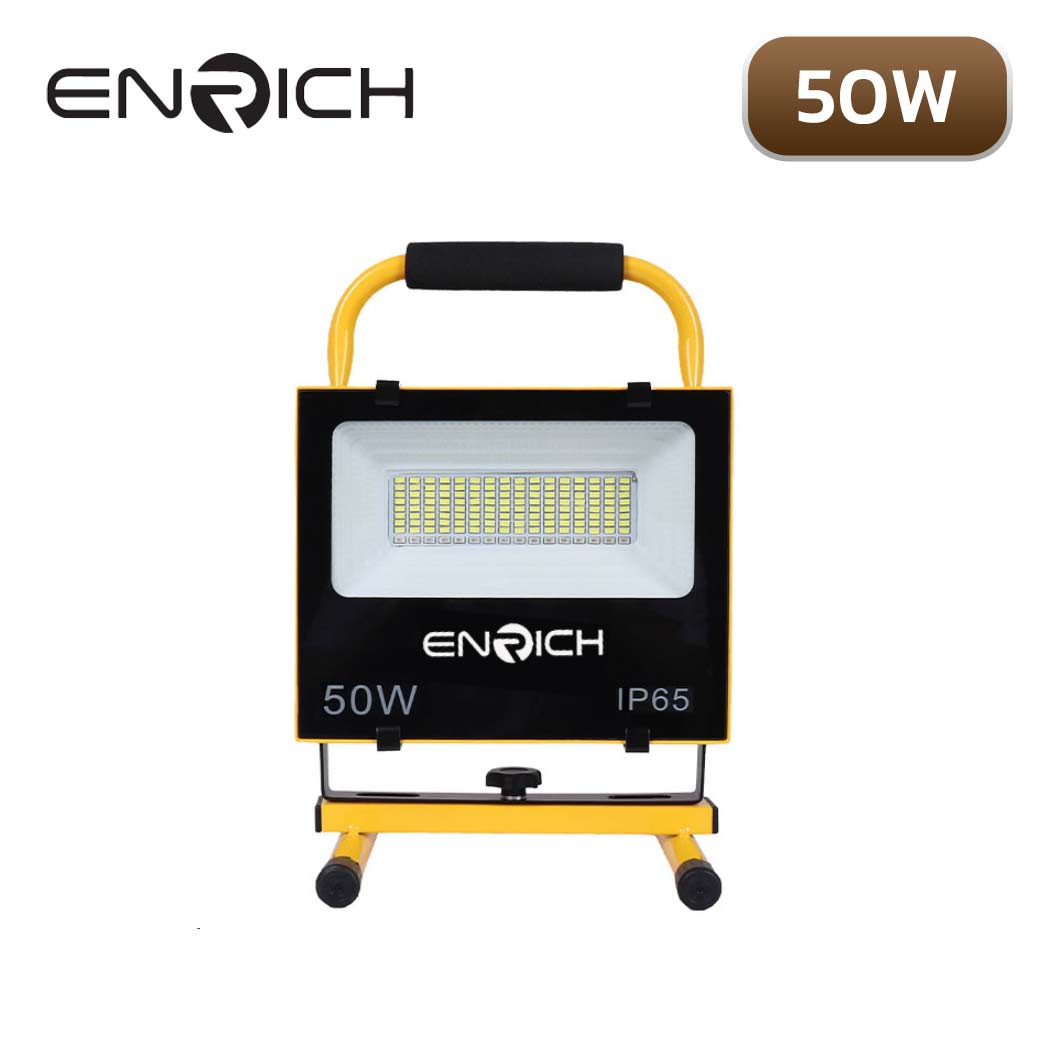 โคมไฟสปอร์ตไลท์พกพา LED 50W ENRICH MOVE แสงขาว Daylight