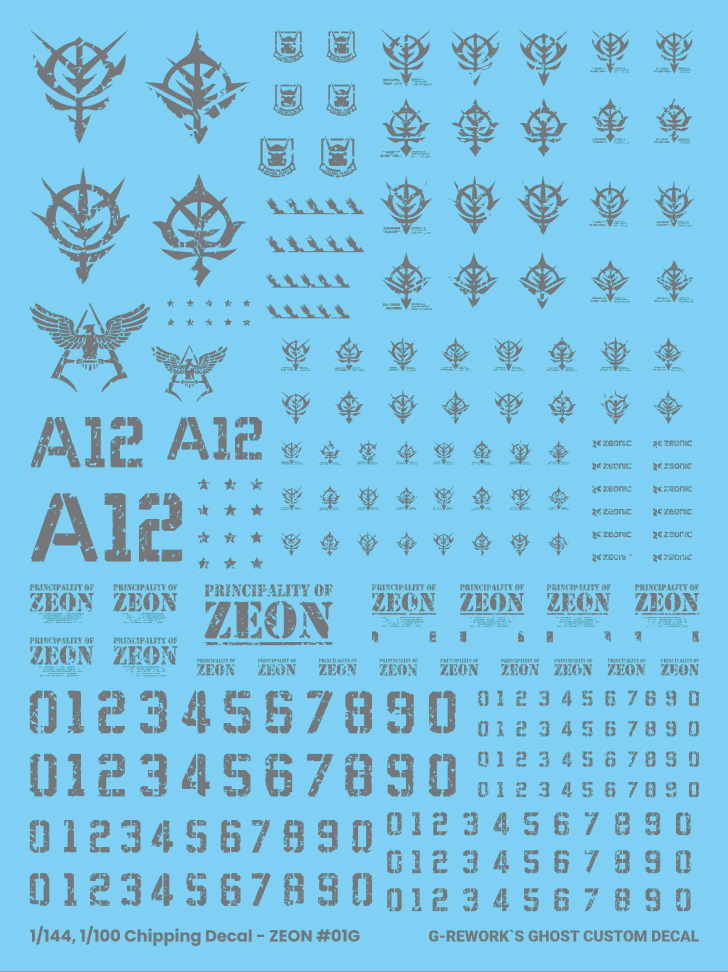 G-REWORK CUSTOM DECAL CHIPPING DECAL_ZEON_01_GRAY