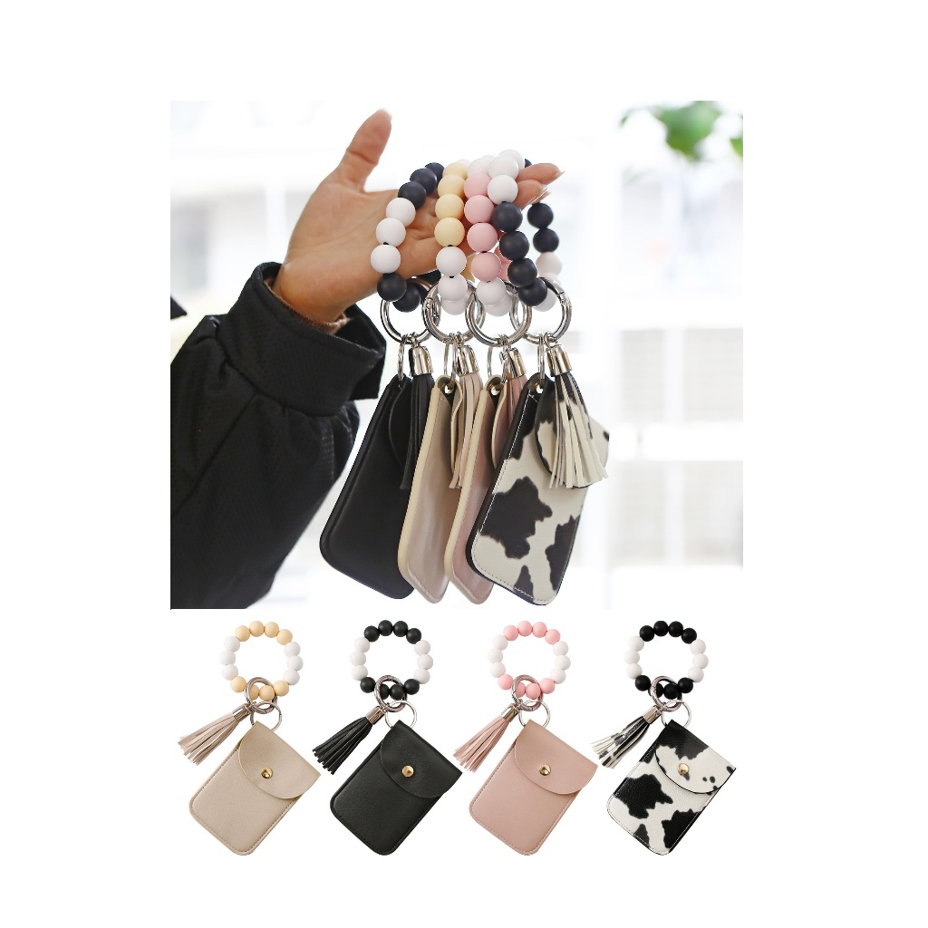 รุ่น K68542 สร้อยข้อมือลูกปัดซิลิโคน ใส่บัตรได้