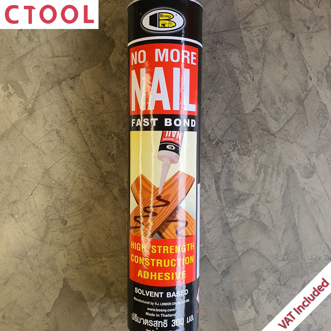 กาวตะปู บอสนี่ แห้งเร็ว ใช้ยึดแทนตะปู no more nail สีน้ำตาล 300ml Bosny ของแท้ - Authentic Solvent Based High Strength Construction Adhesive - ซีทูล Ctool