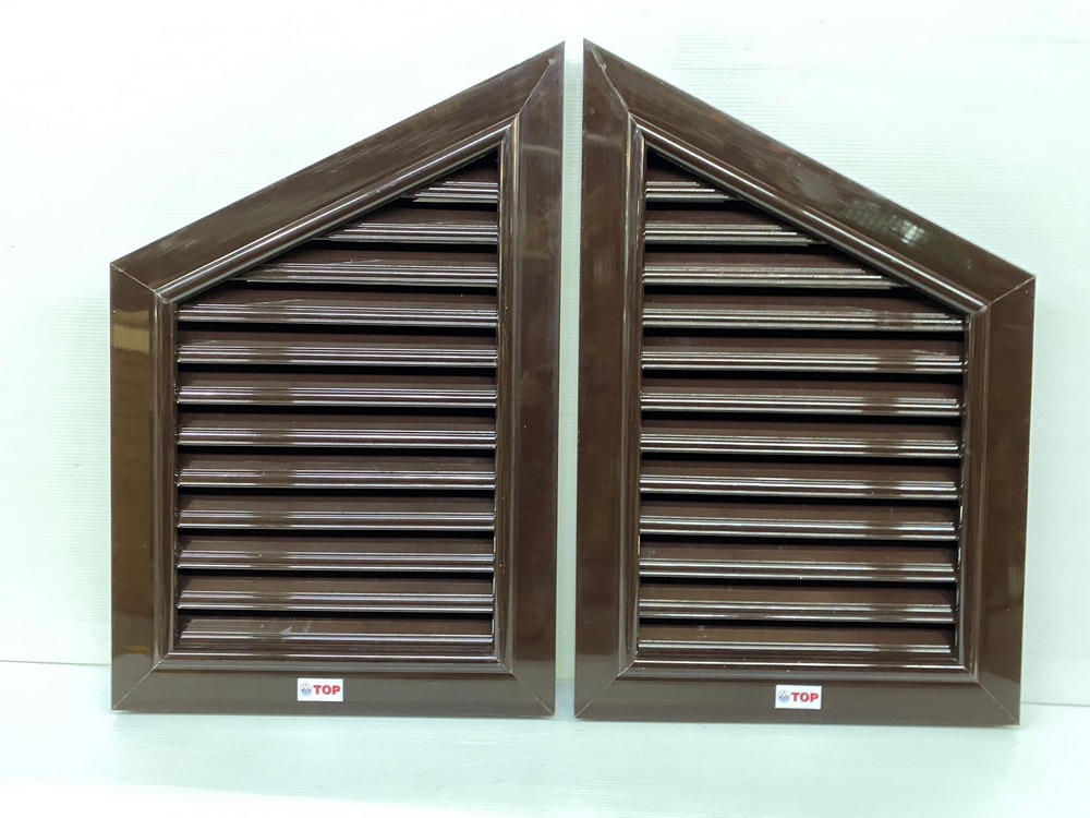 จั่วระบายอากาศ เกล็ดจั่ว จั่วช่องลม PVC ขนาด 40x60 ซม. (1คู่) รุ่น GA-A สีน้ำตาล TOP ของแท้ 100%