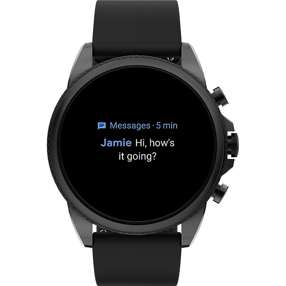 Fossil FTW4061 นาฬิกาผู้ชาย Gen 6 Smartwatch Black Silicone Men's Watch