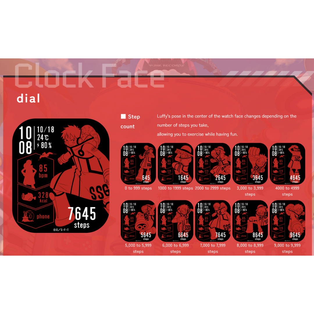 [PRE-ORDER] นาฬิกา วันพีซ สมาร์ทวอชท์ ลูฟี่ GARRACK ONE PIECE x Smartwatch Luffy Ver. (HUC-OP-FT3-L) นำเข้าจากญี่ปุ่น ギャラック ONE PIECE ルフィモデル / HUC-OP-FT3-L