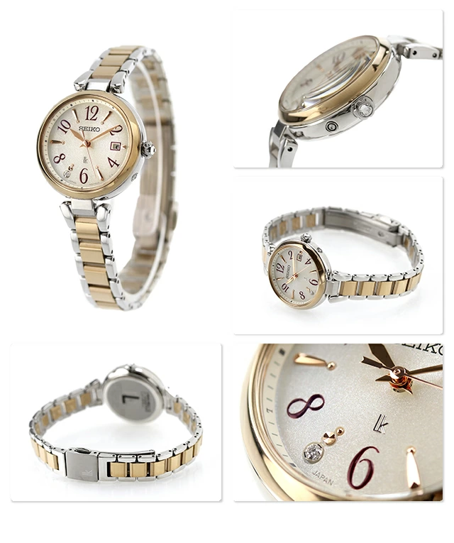 Seiko SSQW086 นาฬิกาผู้หญิง Lukia Titanium Solar Radio Women's Watch