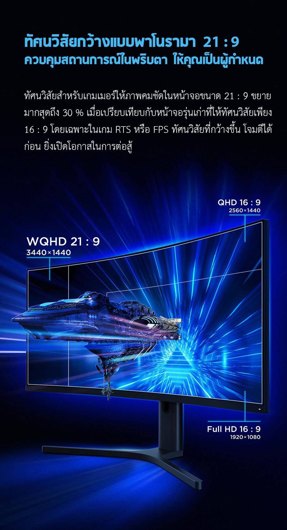 Xiaomi Curved Gaming Monitor 34-Inch – จอมอนิเตอร์โค้งเสี่ยวหมี่ ขนาด 34 นิ้ว