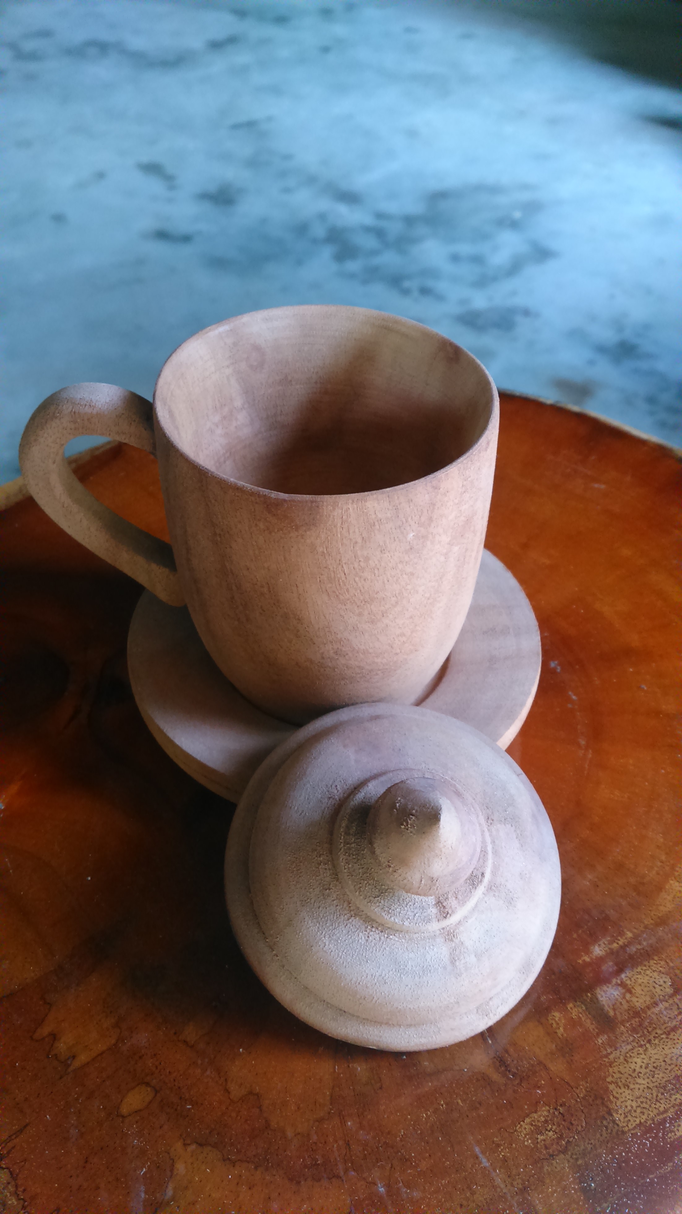 ถ้วยพร้อมฝาปิด ไม้เทพทาโร