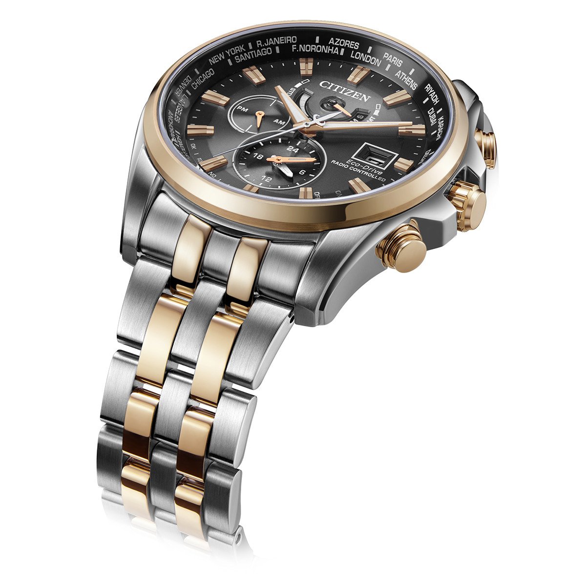 Citizen AT9038-53E นาฬิกาชาย Eco-Drive Global Radio Controlled AT World Time Japan Men's Watch