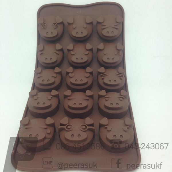 พิมพ์สบู่แฟนซีรูปหมู 15 ช่อง ขนาด 15 กรัม จำนวน 1 ชิ้น