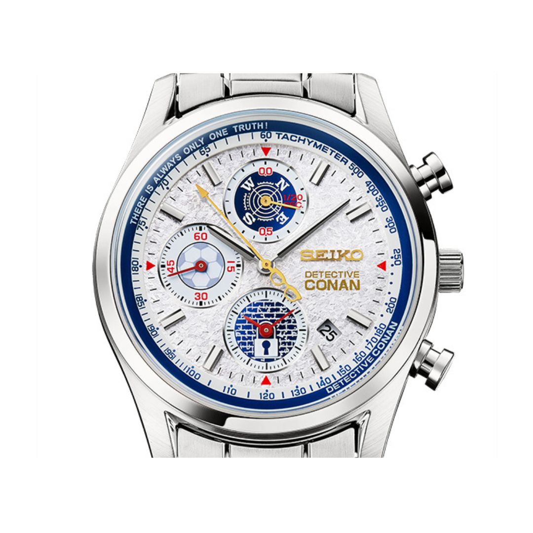 [PRE-ORDER] นาฬิกาโคนัน Detective Conan x SEIKO Chronograph Official Watch รุ่น Conan Edogawa มีเลข Serial number ไม่ซ้ำใคร นาฬิกาข้อมือ ไซโก้ โคนัน นำเข้าจากญี่ปุ่น 名探偵コナン× SEIKO クロノグラフ 展示用アクリルスタンド付き