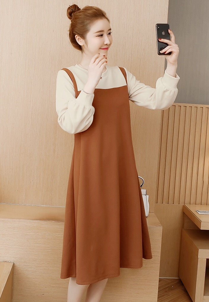 ชุดคลุมท้องแฟชั่น เอี๊ยมหลอก ผ้ายืดตัวเนื้อนิ่ม ใส่ได้ถึงคลอด มีไซส์เยอะค่ะ L,XL,2XL,3XL.4XL,5XL