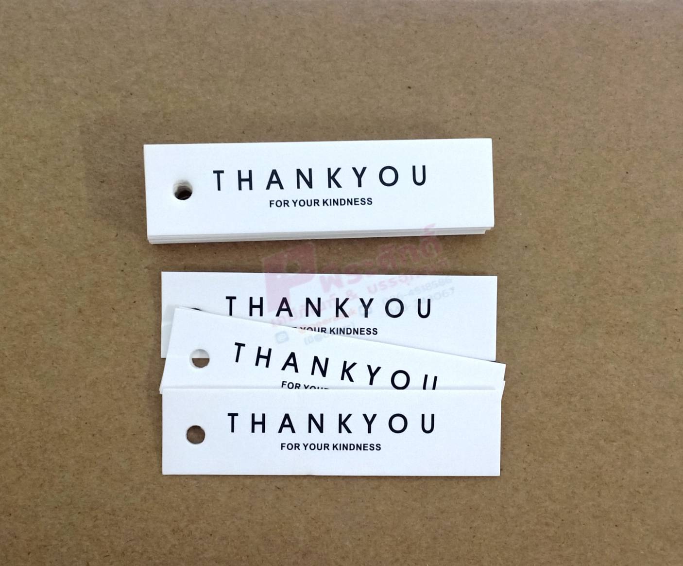 ป้ายแท็กห้อยสินค้า Thank you แพ็ค 50 ชิ้น
