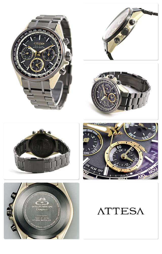 Citizen CC4004-66E นาฬิกาผู้ชาย Attesa F950 Eco-Drive Satellite Wave GPS Moon Gold Limited 1,000 Pcs. Men's Watch