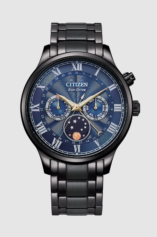 Citizen AP1055-87L นาฬิกาผู้ชาย Eco-Drive Moon Phase Made in Japan Men's Watch