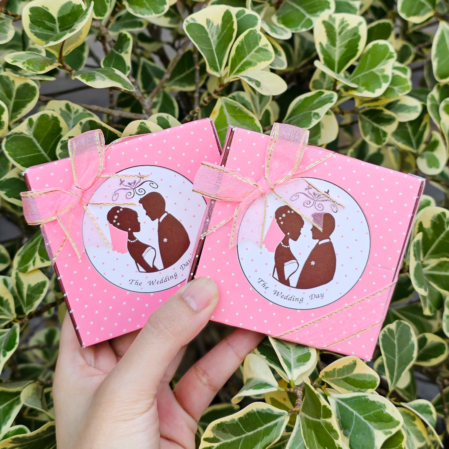 ของชำร่วย กล่องกระดาษโน๊ต พับตั้งโต๊ะได้ | แพ็กคาดริบบิ้น พร้อมสติ๊กเกอร์