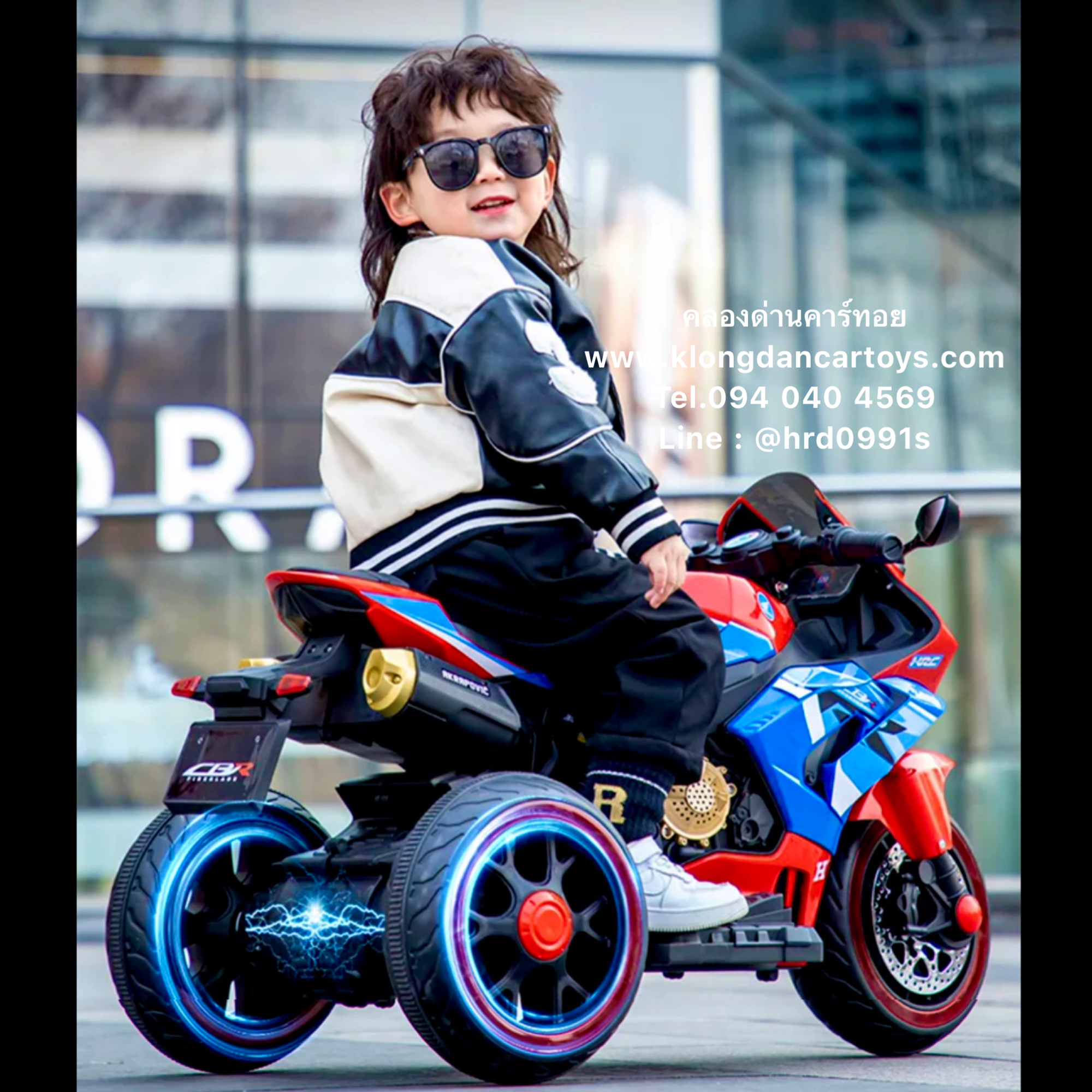 รถมอไซค์เด็กHondaCBRแบตเตอรี่(2มอเตอร์,แบต6v7a, เล่นusd บลูทูธ mp3)