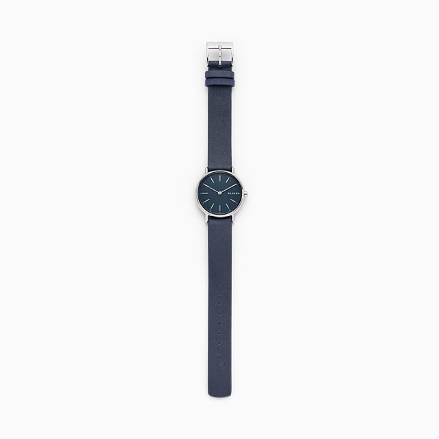Skagen SKW2728 นาฬิกาผู้หญิง Skagen รุ่น SKW2728, Signatur Slim Blue Leather Women's Watch