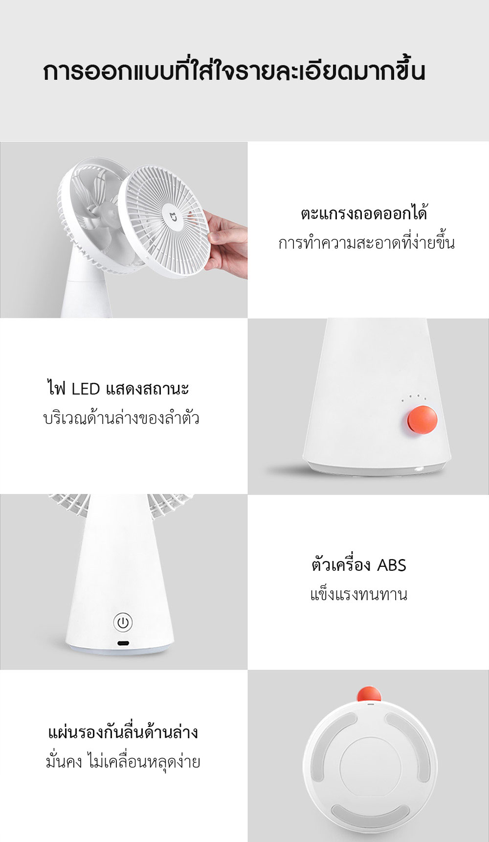 Xiaomi Desktop Portable Fan - พัดลมตั้งโต๊ะแบบพกพาเสี่ยวหมี่
