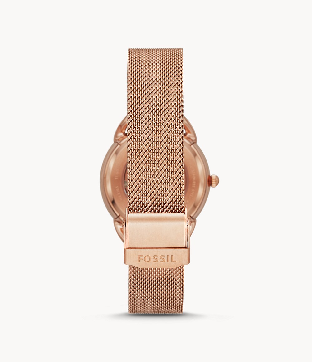 Fossil ME3165 นาฬิกาผู้หญิง Tailor Automatic Rose Gold-Tone Stainless Steel Women's Watch