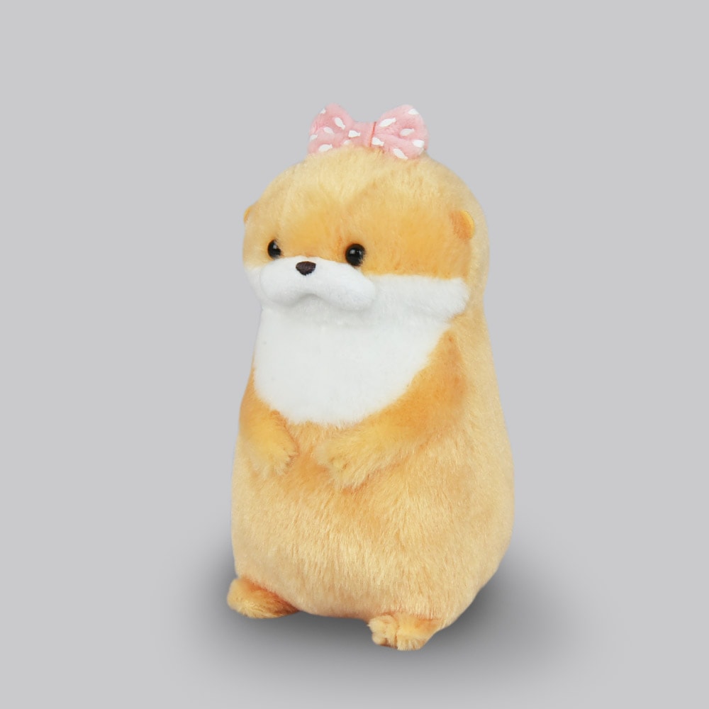 [PRE-ORDER] ตุ๊กตา น้องนาก โบว์สีชมพู นากทะเล Uso-yan Size 8 x 9 x 16 cm นำเข้าจากญี่ปุ่น カワウソうそやんSTウソチャン 704490