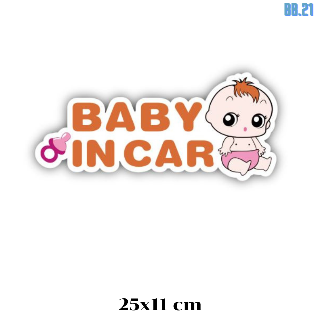 สติ๊กเกอร์ BABY IN CAR สติ๊กเกอร์อย่างดี สะท้องแสง เห็นชัดทั้งกลางวันและกลางคืน
