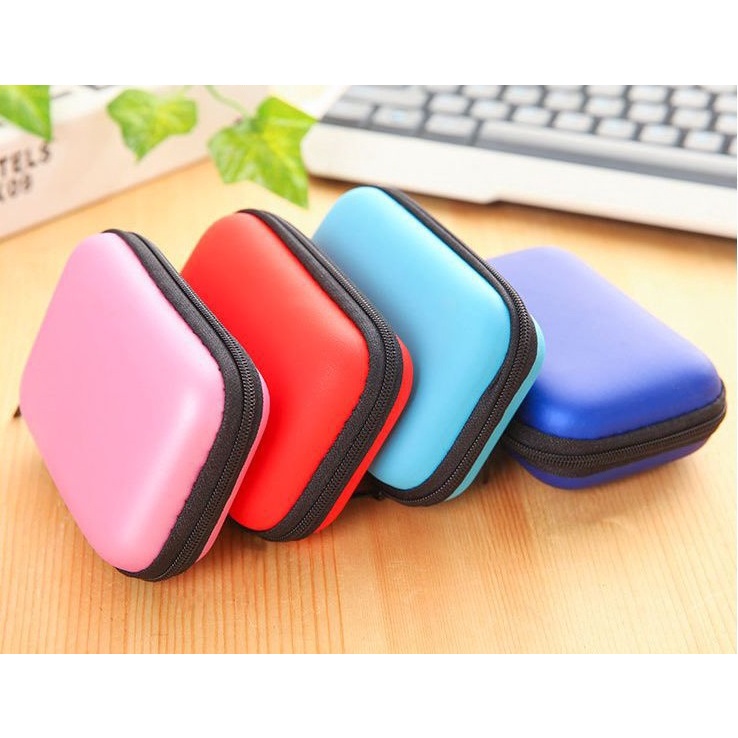 กระเป๋าใส่หูฟัง กระเป๋าจัดเก็บสายชาร์จมือถือ ทรงเหลี่ยม มีซิป กระเป๋าเก็บสายดาต้า เก็บสายมือถือ กระเป๋าใส่กุญแจ