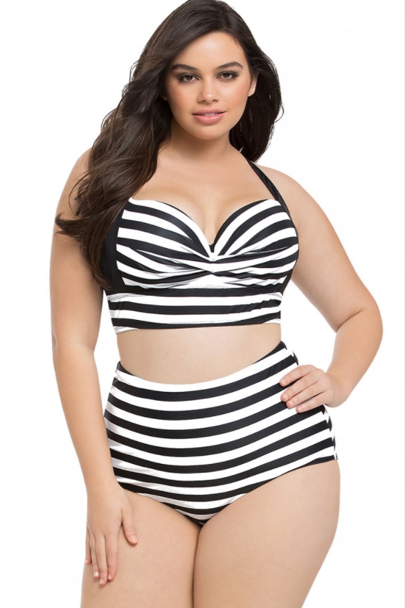 ชุดว่ายน้ำทูพีชไซส์ใหญ่ พร้อมส่ง :ชุดว่ายน้ำคนอ้วนสีขาวดำแต่งลายทางแบบเก๋ sexy มากๆจ้า:รอบอก46-56นิ้ว เอว40-50นิ้ว สะโพก42-56นิ้วจ้า