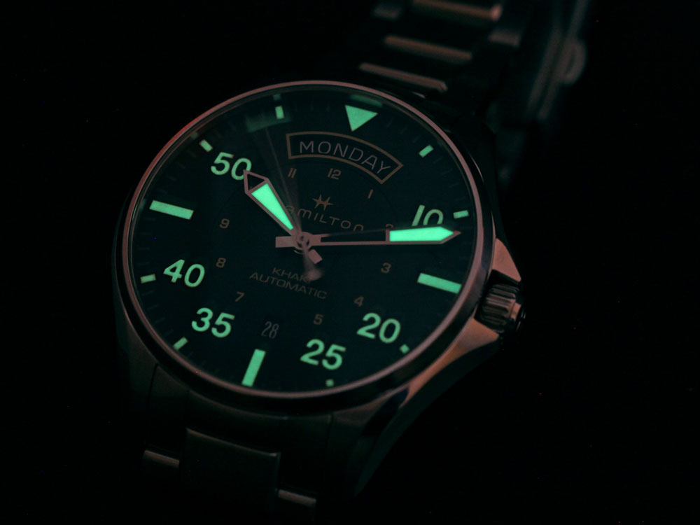 Hamilton H64645131 นาฬิกาผู้ชาย Khaki Aviation Day Date Auto Men's Watch