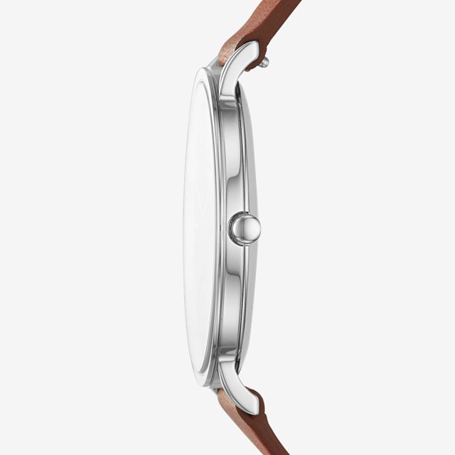 Skagen SKW6446 นาฬิกาผู้ชาย Hagen Slim Brown Leather Men's Watch