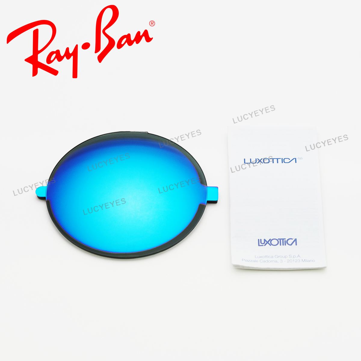 เลนส์ RAYBAN แท้ 100% อะไหล่เลนส์วงกลม เลนส์สีปรอทฟ้า