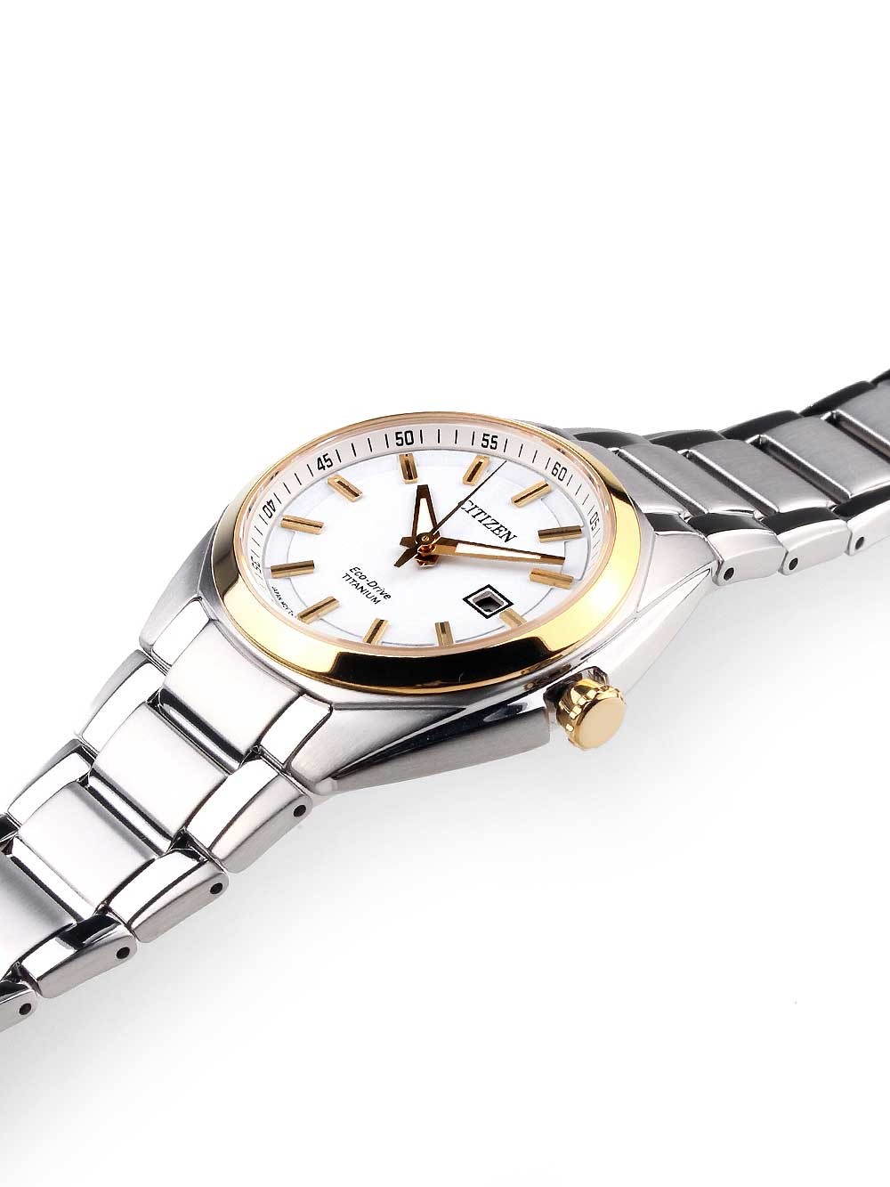 Citizen EW2214-52A นาฬิกาข้อมือผู้หญิง Eco-Drive Super Titanium Sapphire Women's Watch