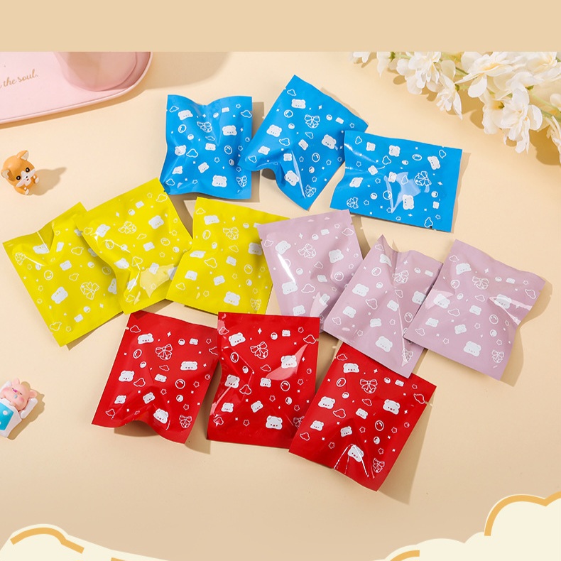 ถุงซีล 3 ด้าน ใส่ขนม คุกกี้ ลูกอม ขนาด 8x10 ซม.และขนาดใกล้เคียง จำนวน 95-100 ใบต่อแพ็ค