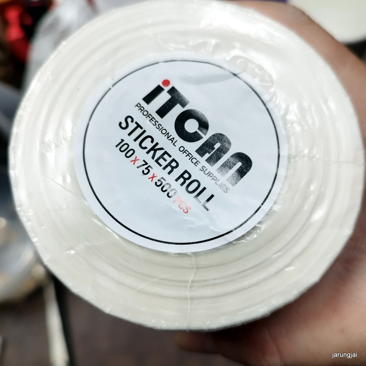 กระดาษสติ๊กเกอร์ กระดาษความร้อน 100x75 มม. 500 ดวง แพ็ค 2 ม้วน ใบปะหน้า SK175B