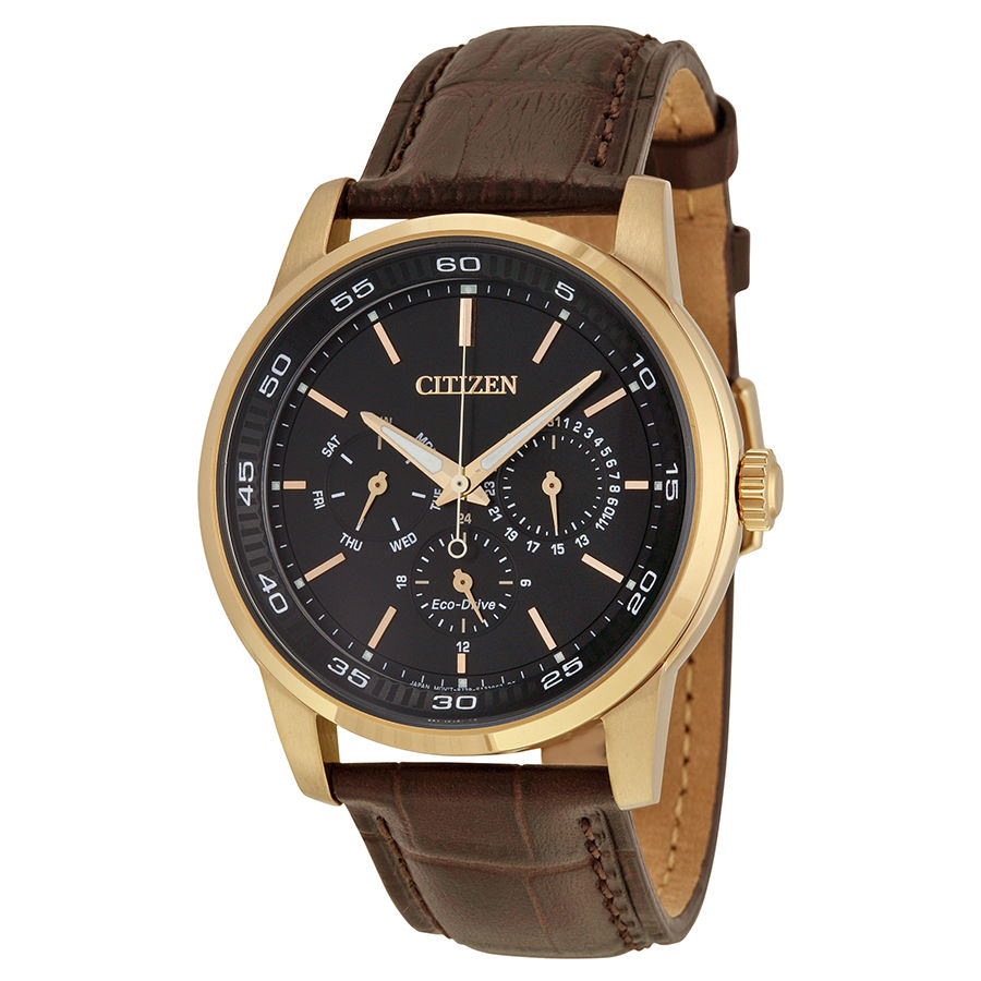 Citizen BU2013-08E นาฬิกาข้อมือผู้ชาย Eco-Drive Multi Dial Rose Gold Tone Men's Watch