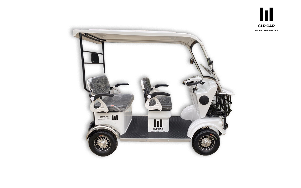 รถไฟฟ้า 4 ล้อ 3 ที่นั่ง รุ่น M-03 ยี่ห้อ CLP CAR ขับแฮนด์บิด ขาว