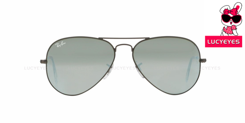 RAYBAN RB3025 029/30 AVIATOR Size 55,58 กรอบMATTE GUNMETAL เลนส์ปรอทเงิน 2