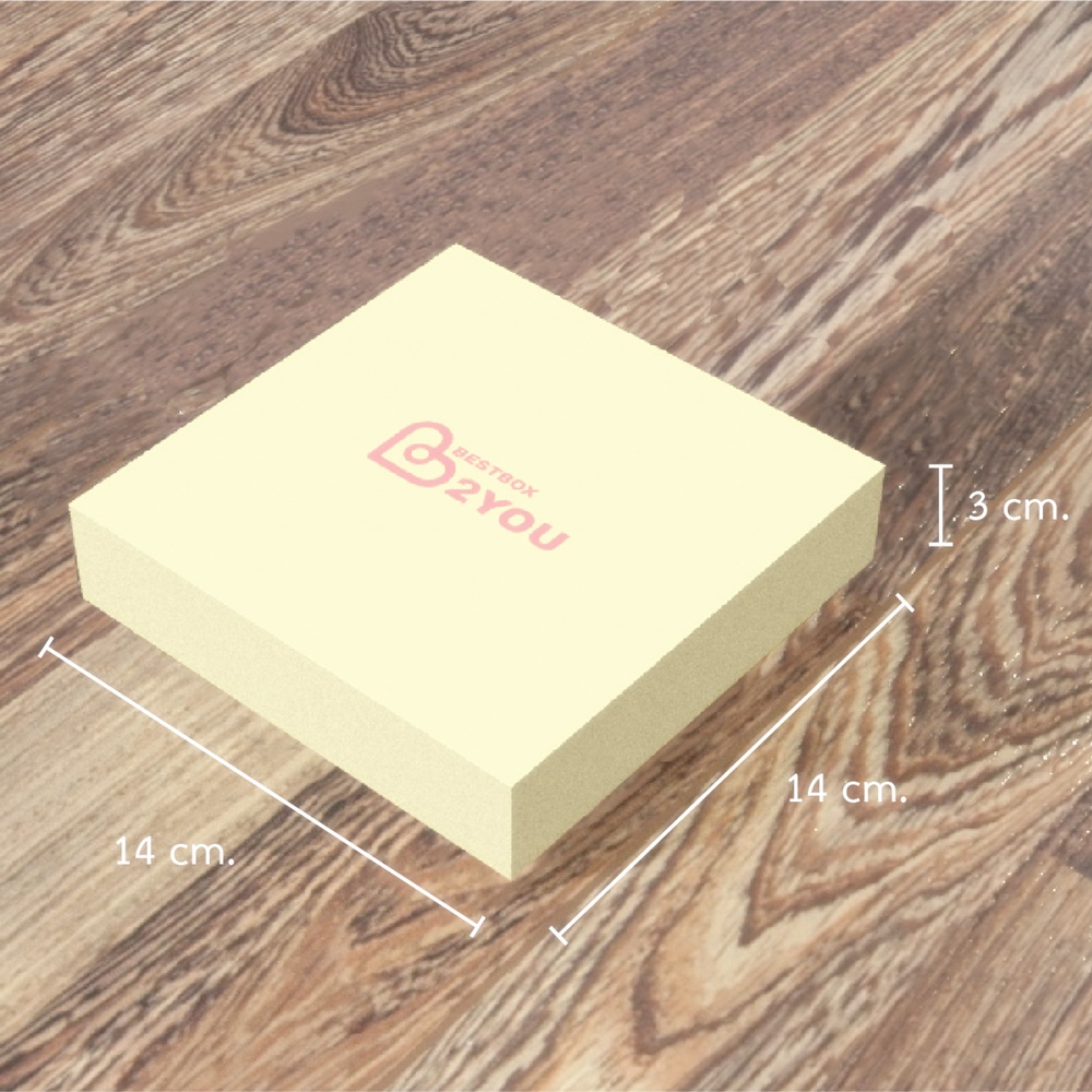 (Pre-order ขั้นต่ำ 100 กล่อง) BC912 กล่องจั่วปัง ทรงฝาครอบเต็มใบ ขนาด 14 x 14 x 3 ซม.
