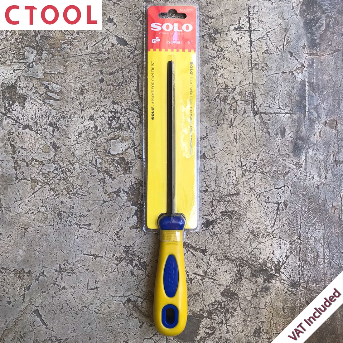 ตะไบสามเหลี่ยมพร้อมด้าม 6นิ้ว 3370-6" Solo ของแท้ 100% - Authentic Double Extra Slim Taper File - ซีทูล Ctool