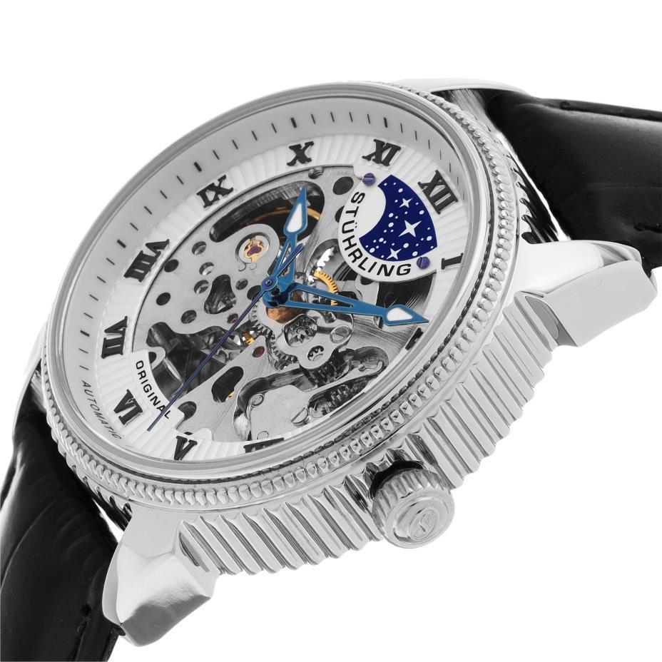 Stuhrling Original 835.01 นาฬิกาผู้ชาย Stuhrling Original รุ่น 835.01, Special Reserve Automatic Skeleton Leather Men's Watch